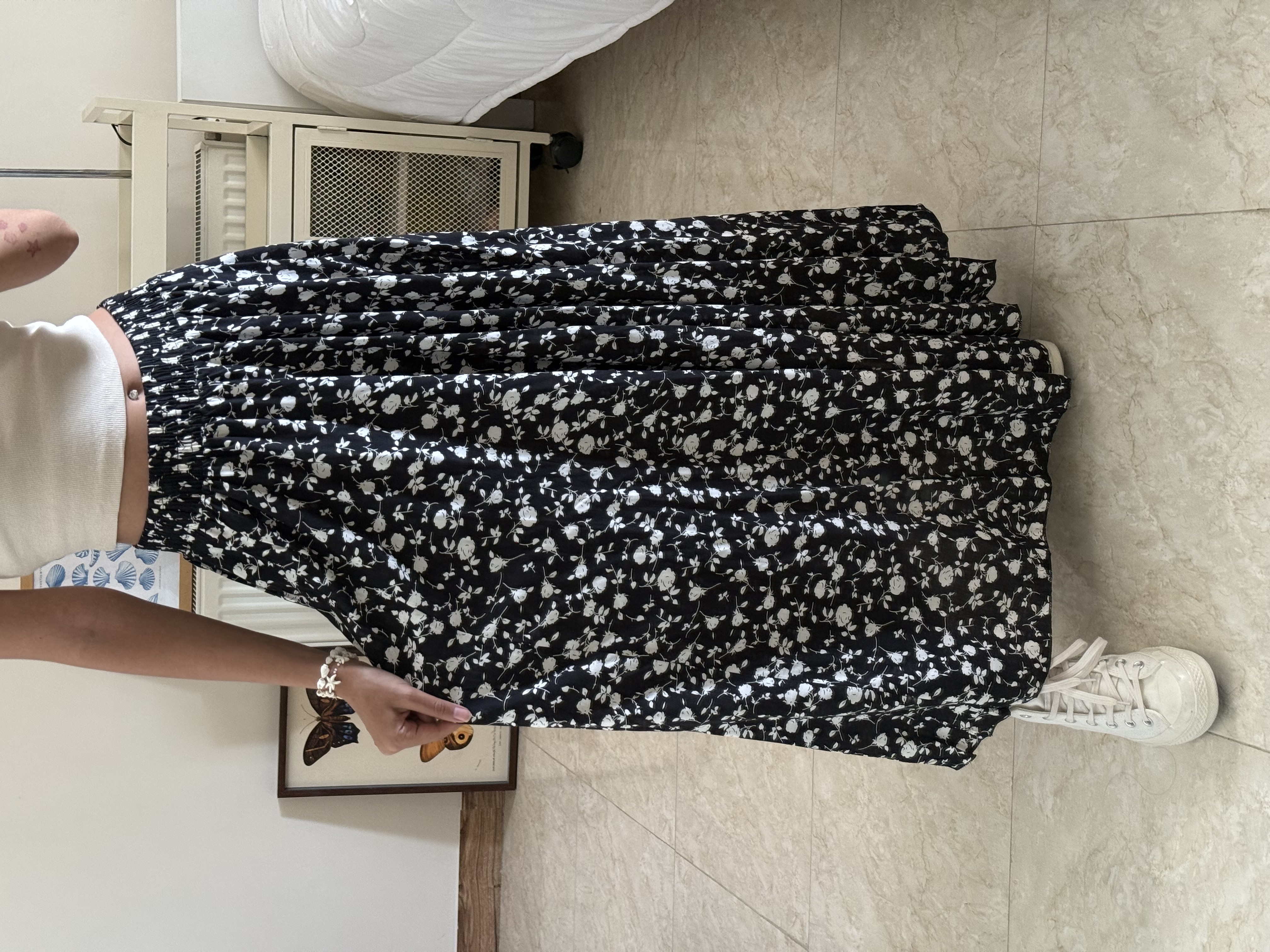 دامن گلدار نخی